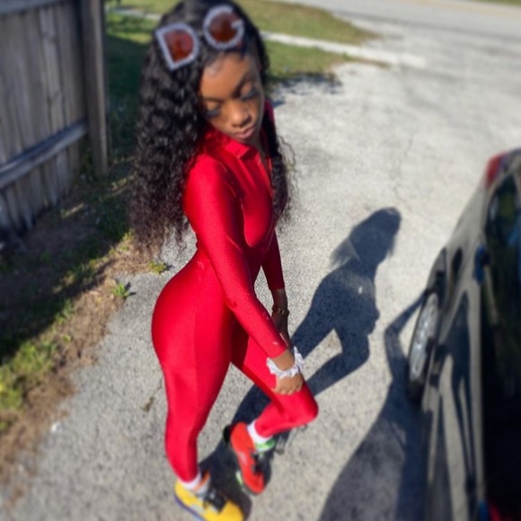 Red jumpsuit - Picture 2 of 3